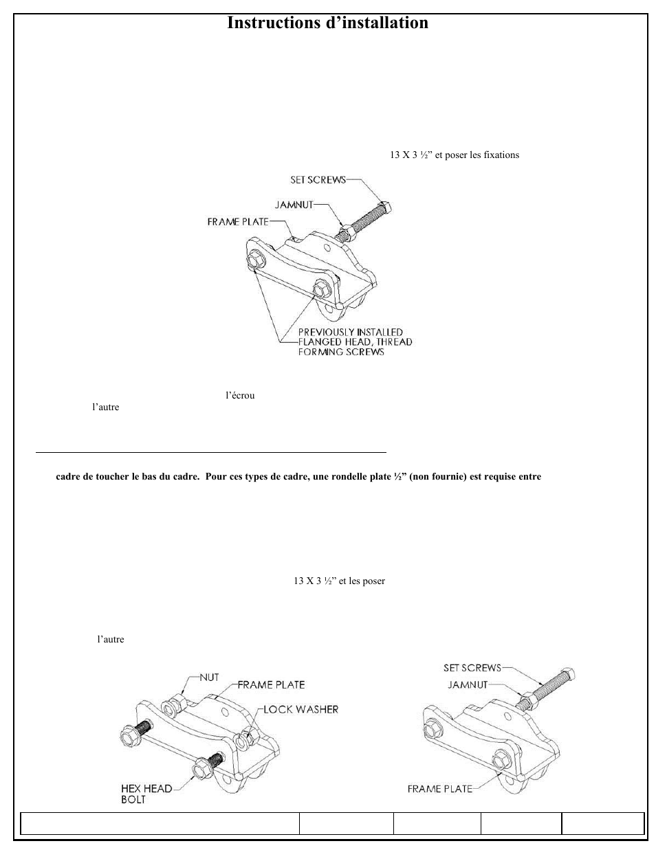 Instructions d’installation, Dual cam hp stabilisateur haute performance | Draw-Tite 26015 DUAL CAM HP User Manual | Page 15 / 25