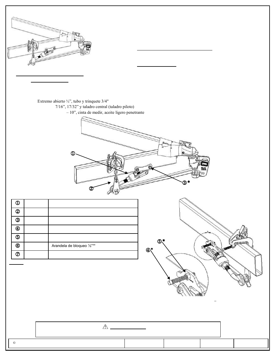 Instrucciones de instalación, Números de partes, J k m * n | Draw-Tite 26015 DUAL CAM HP User Manual | Page 18 / 25