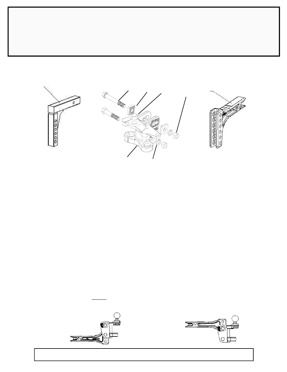 Draw-Tite 7903 TRUNNION BAR WT.-DIST. User Manual | 4 pages