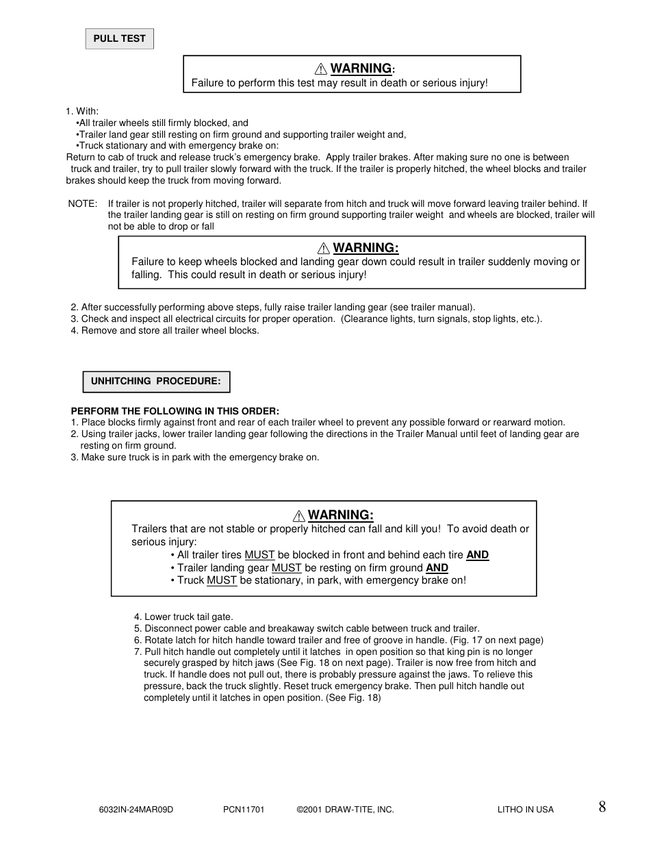 Draw-Tite 6033 16K 5TH WHEEL User Manual | Page 8 / 10