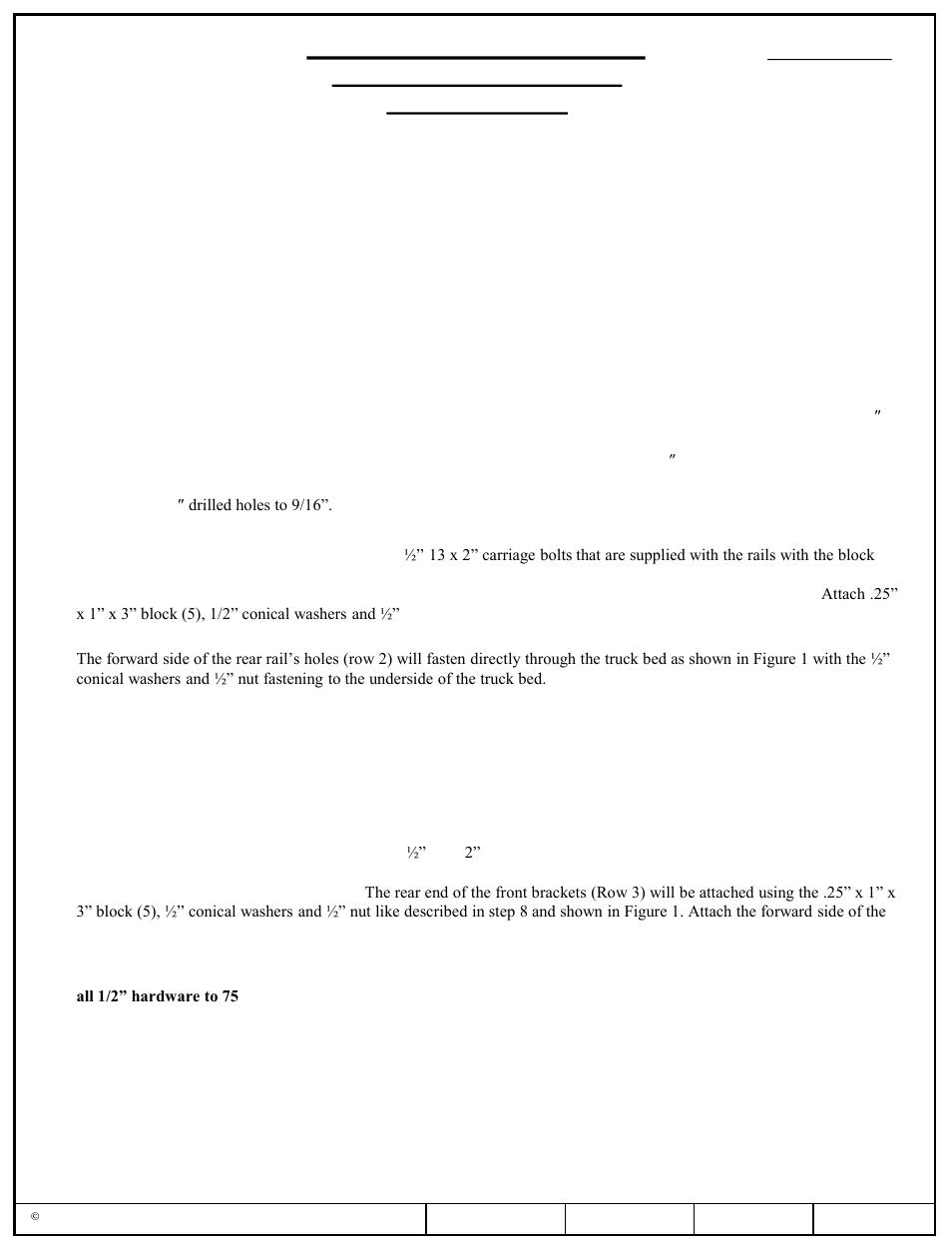Installation, Instructions, Custom quick install mounting kit ram 2500 | Part numbers | Draw-Tite 50054 CUSTOM QUICK INSTALL BRACKETS User Manual | Page 3 / 21