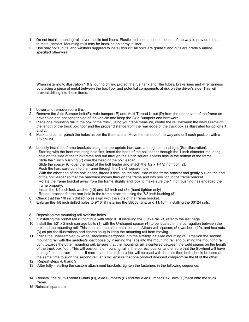 General instructions | Draw-Tite 50081 CUSTOM QUICK INSTALL BRACKETS User Manual | Page 2 / 6