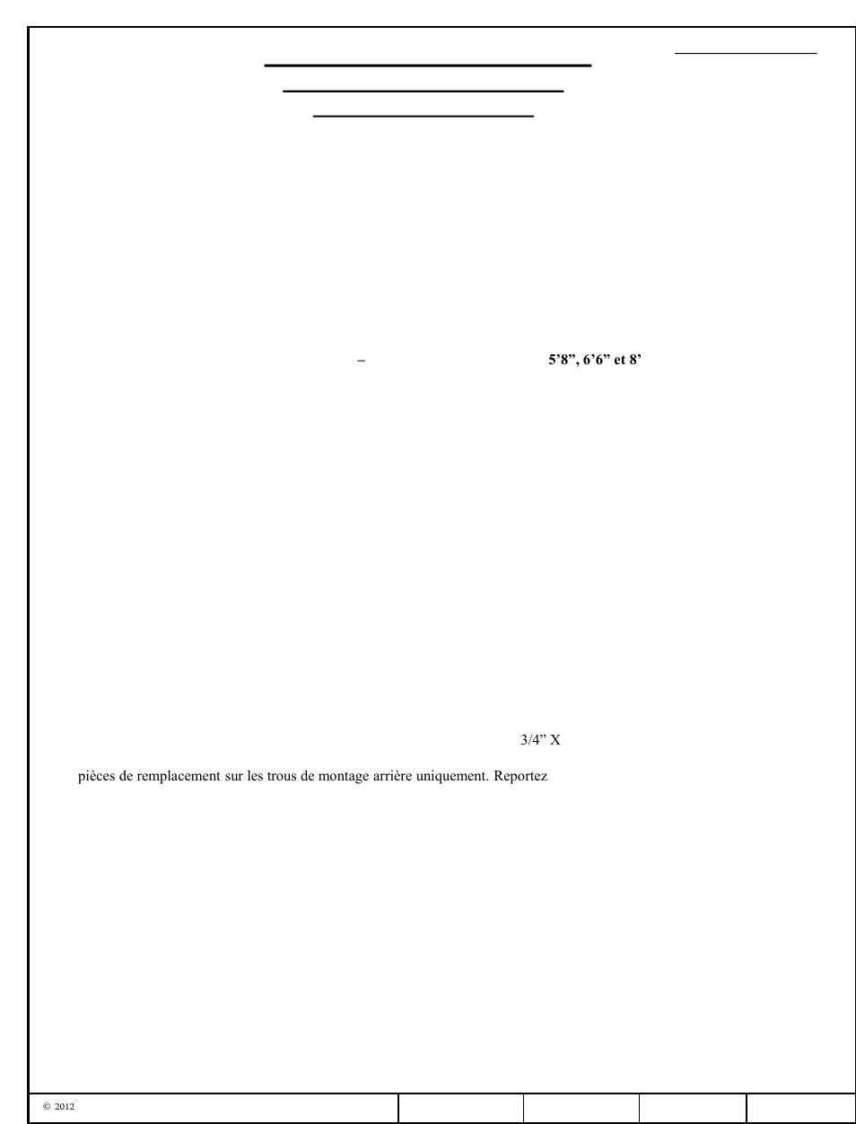 Instructions d'installation, Numéro de pièce | Draw-Tite 50064 CUSTOM QUICK INSTALL BRACKETS User Manual | Page 13 / 33