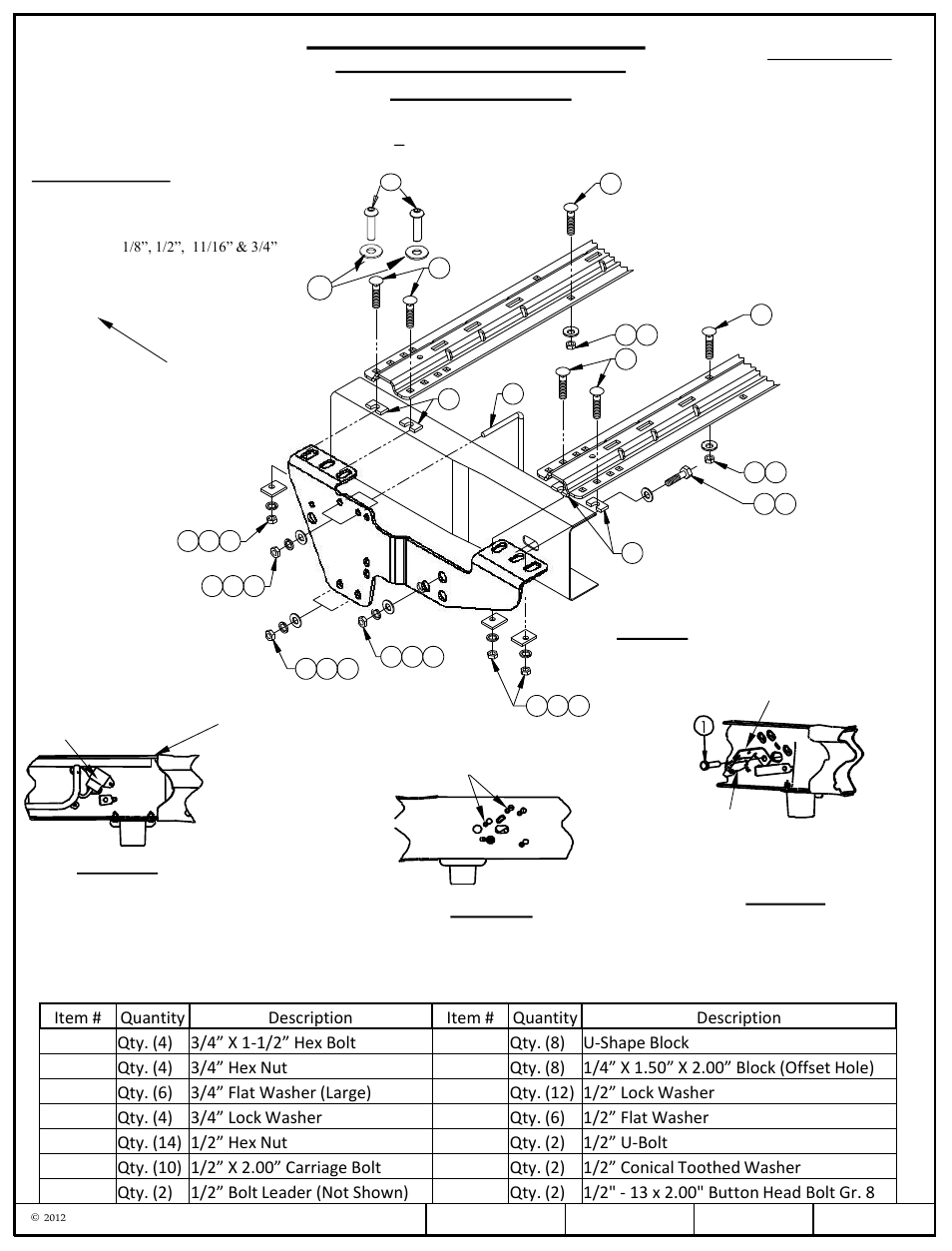Installation, Instructions, Part numbers | Draw-Tite 50064 CUSTOM QUICK INSTALL BRACKETS User Manual | Page 3 / 33