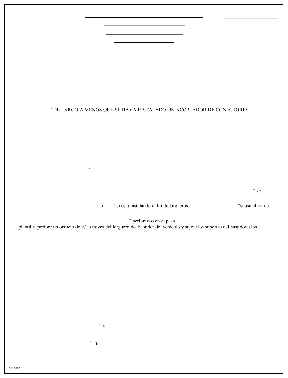 Instrucciones de instalación, Números de partes | Draw-Tite 50064 CUSTOM QUICK INSTALL BRACKETS User Manual | Page 30 / 33