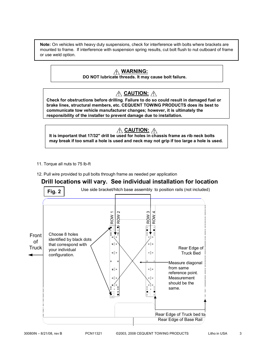 Draw-Tite 30080 FIFTH WHEEL RAILS User Manual | Page 3 / 5