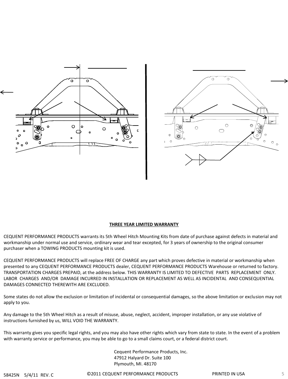 Draw-Tite 58425 ADAPTER KIT User Manual | Page 5 / 5