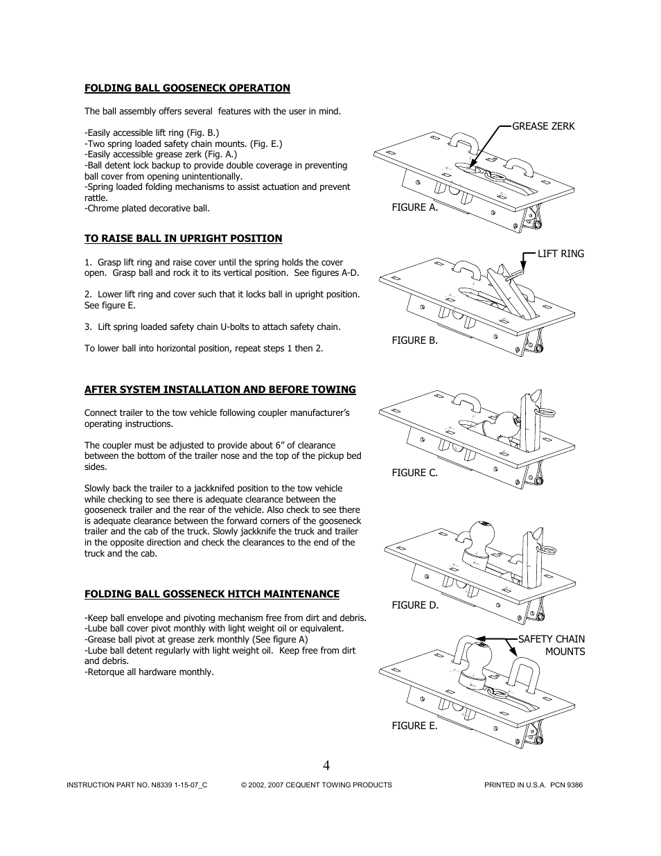 Draw-Tite 8339 FOLD-DOWN GOOSENECK User Manual | Page 4 / 5