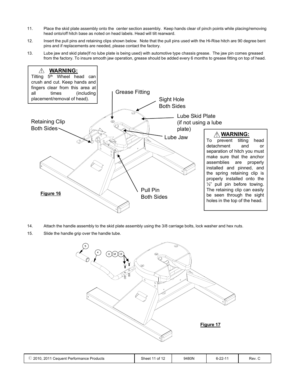 Draw-Tite 9480 HIDE-A-GOOSE FIFTH WHEEL ADAPTER User Manual | Page 11 / 12