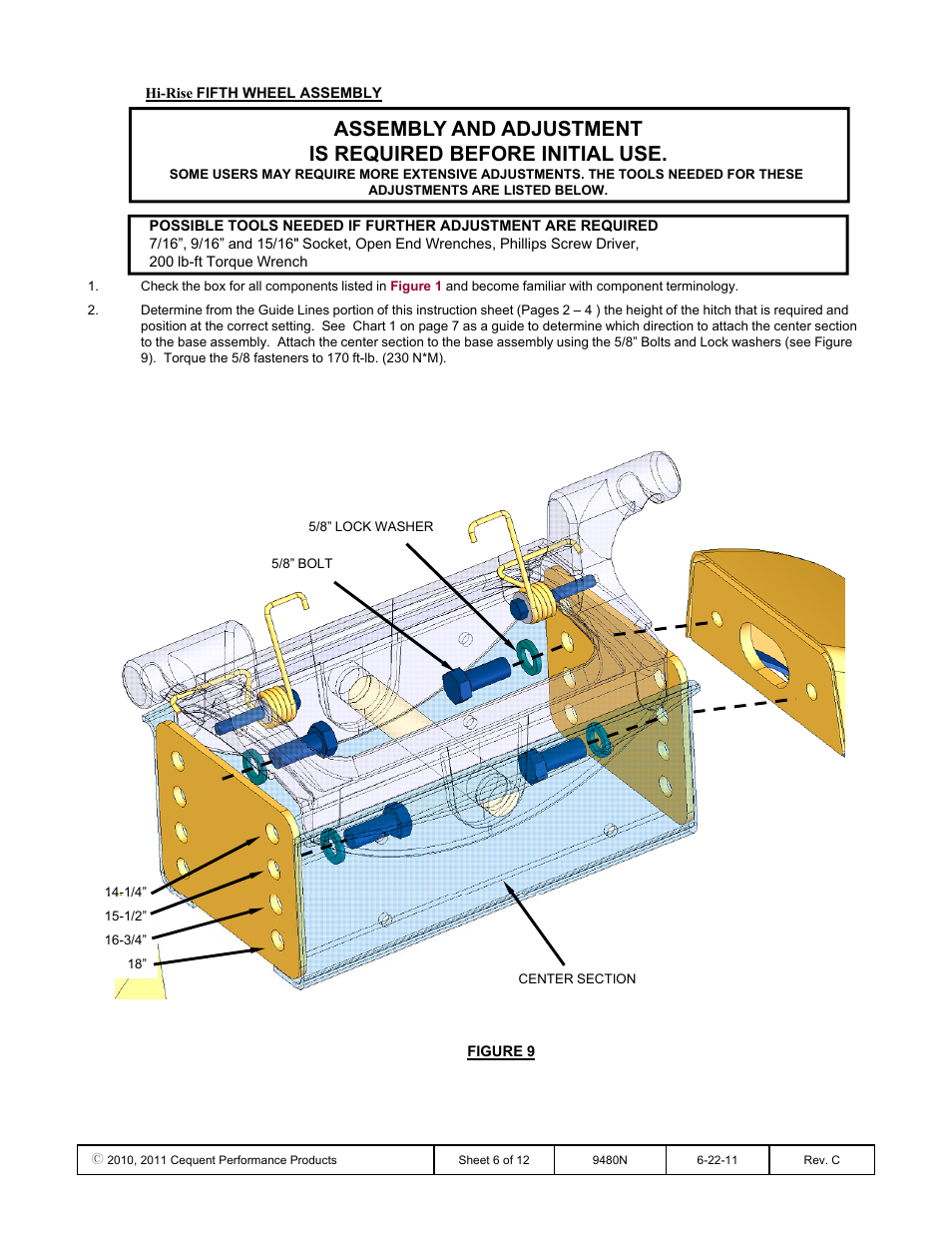 Draw-Tite 9480 HIDE-A-GOOSE FIFTH WHEEL ADAPTER User Manual | Page 6 / 12