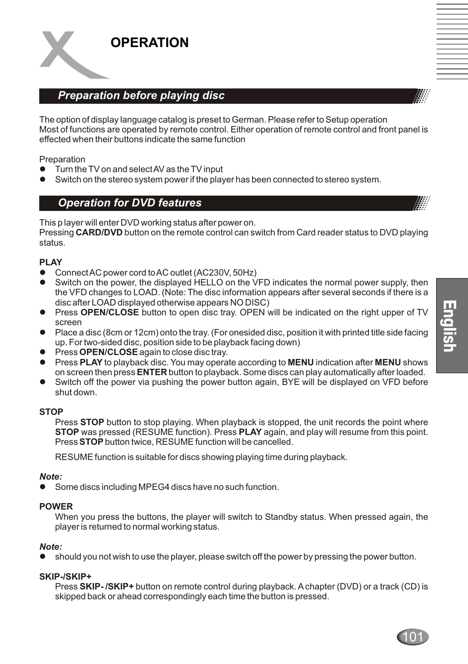 Operation | Xoro HSD 4000 User Manual | Page 101 / 124