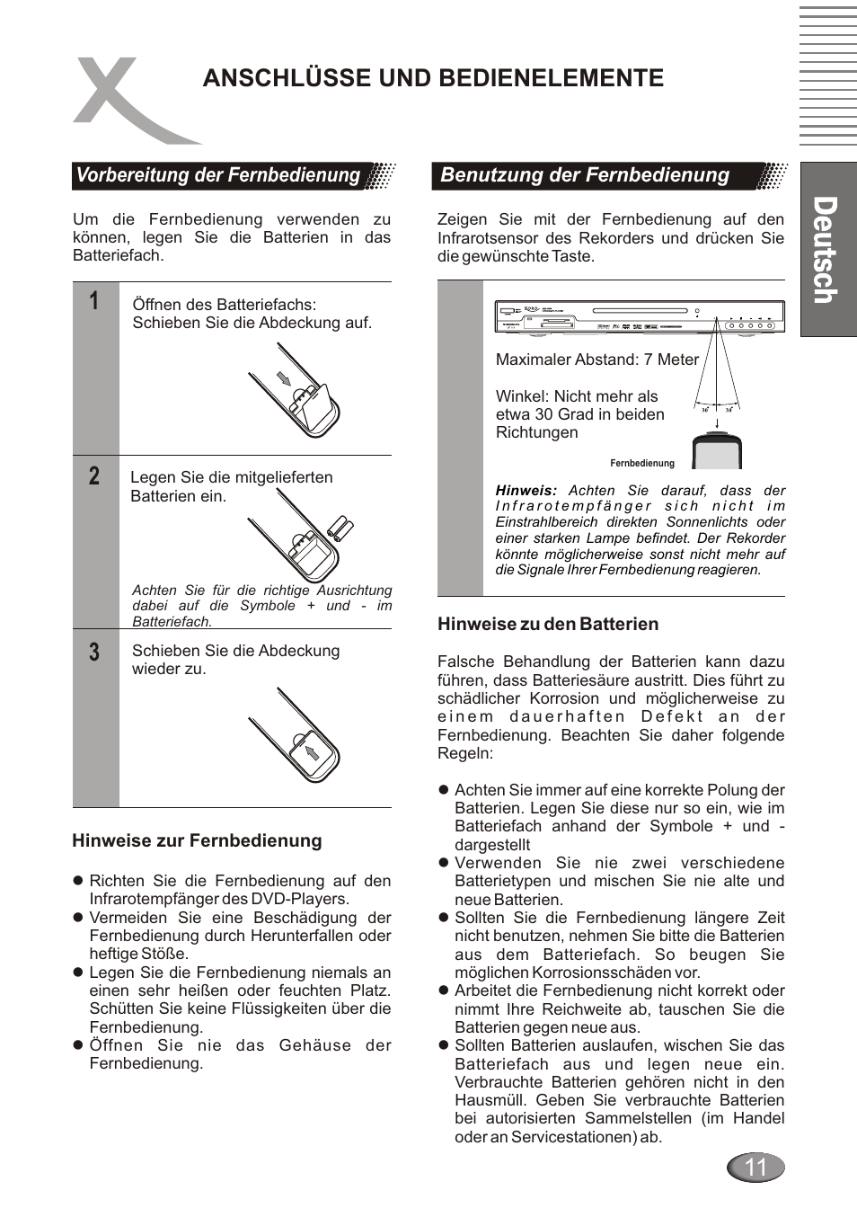 Anschlüsse und bedienelemente | Xoro HSD 4000 User Manual | Page 11 / 124