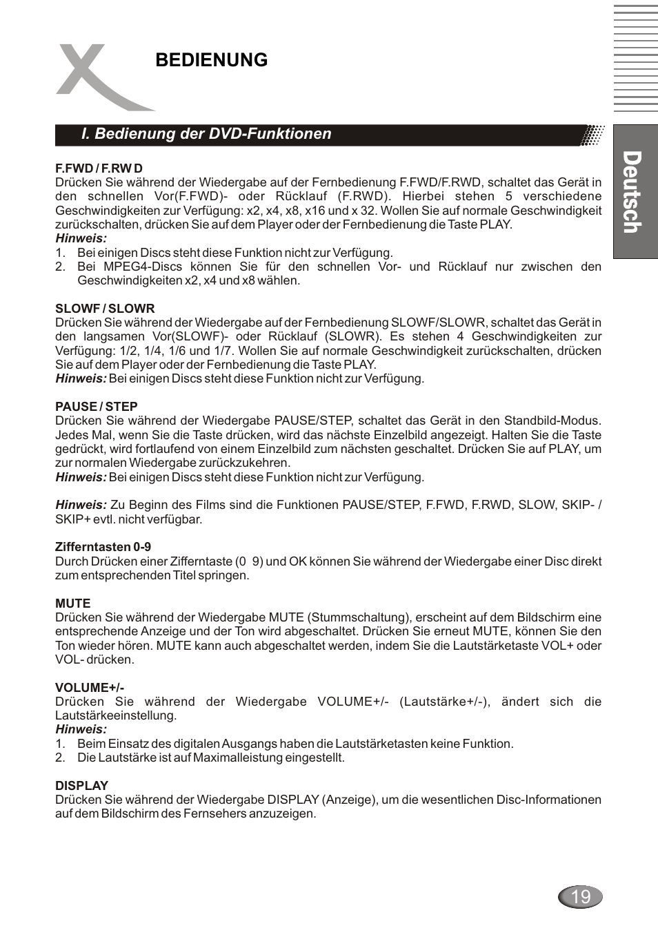 Bedienung 19 | Xoro HSD 4000 User Manual | Page 19 / 124