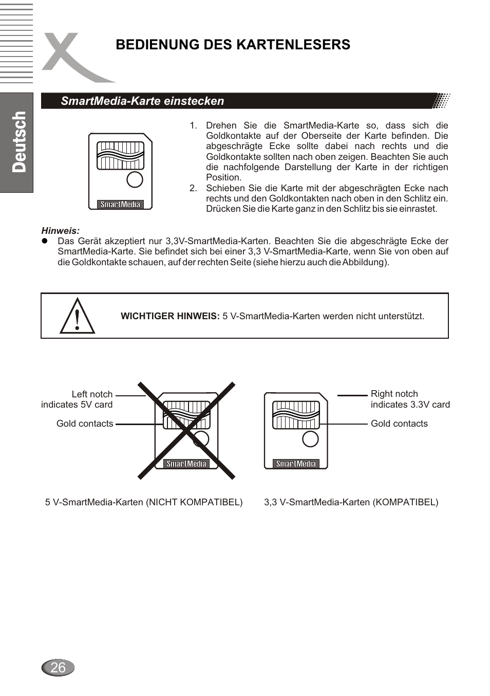 Bedienung des kartenlesers | Xoro HSD 4000 User Manual | Page 26 / 124