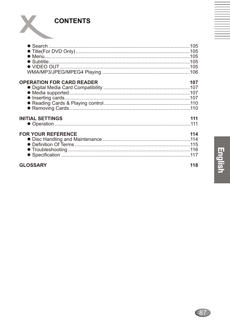 Contents 87 | Xoro HSD 4000 User Manual | Page 87 / 124