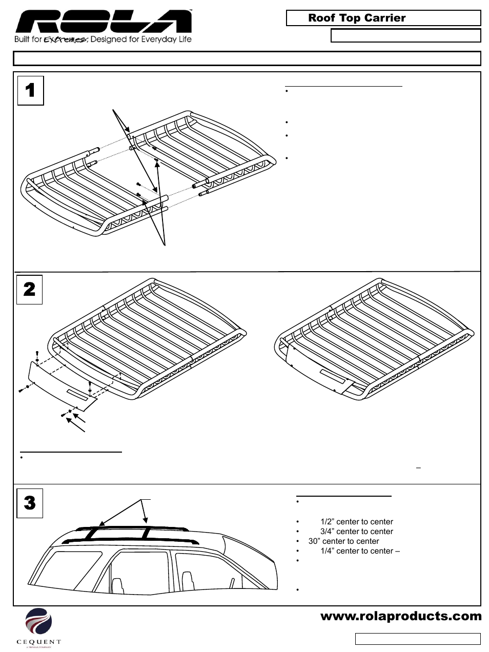 Roof top carrier | Draw-Tite 59504 ROOF TOP CARGO CARRIER User Manual | Page 2 / 12
