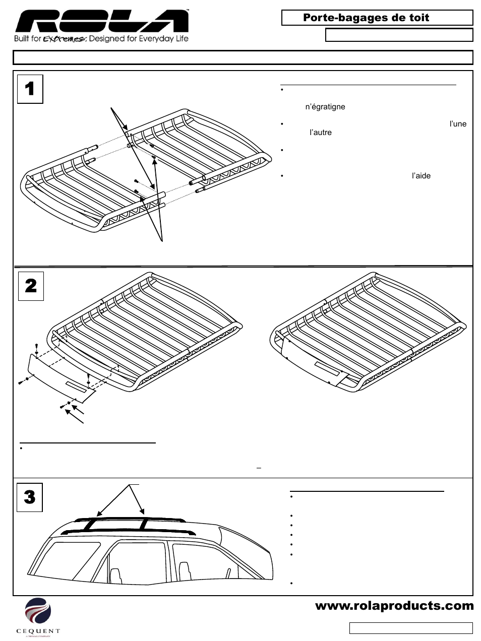 Porte-bagages de toit | Draw-Tite 59504 ROOF TOP CARGO CARRIER User Manual | Page 6 / 12