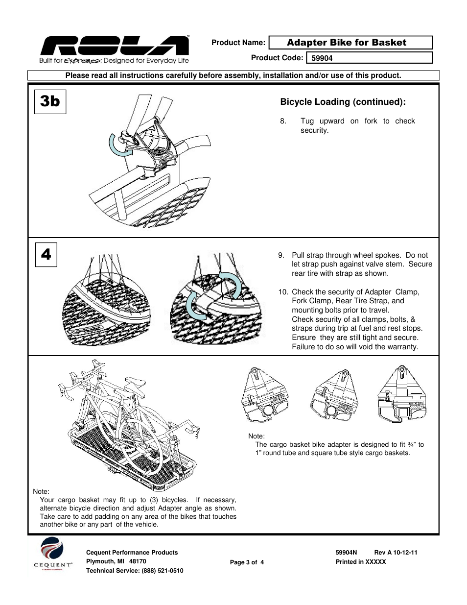 3b 4 | Draw-Tite 59904 BIKE MOUNTING ADAPTER KIT User Manual | Page 3 / 4
