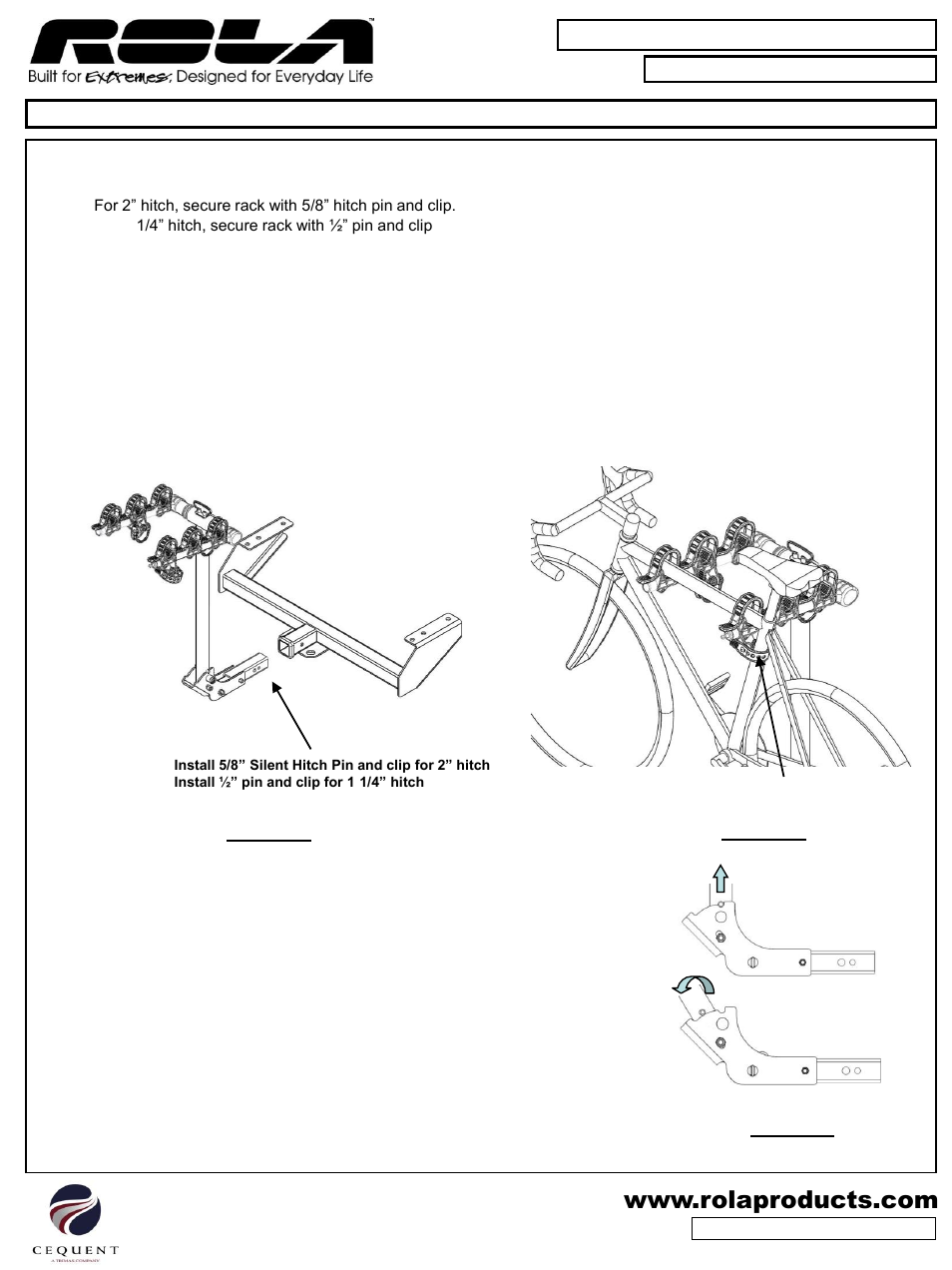 2 / 3 place bike carrier - folding | Draw-Tite 59403 BIKE CARRIER - TX W_TILT - HITCH MOUNT User Manual | Page 2 / 9