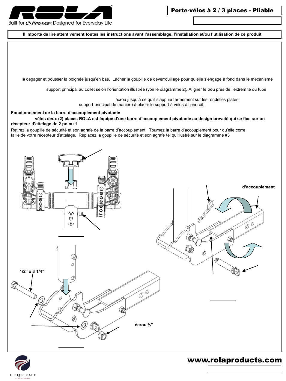 Draw-Tite 59403 BIKE CARRIER - TX W_TILT - HITCH MOUNT User Manual | Page 4 / 9