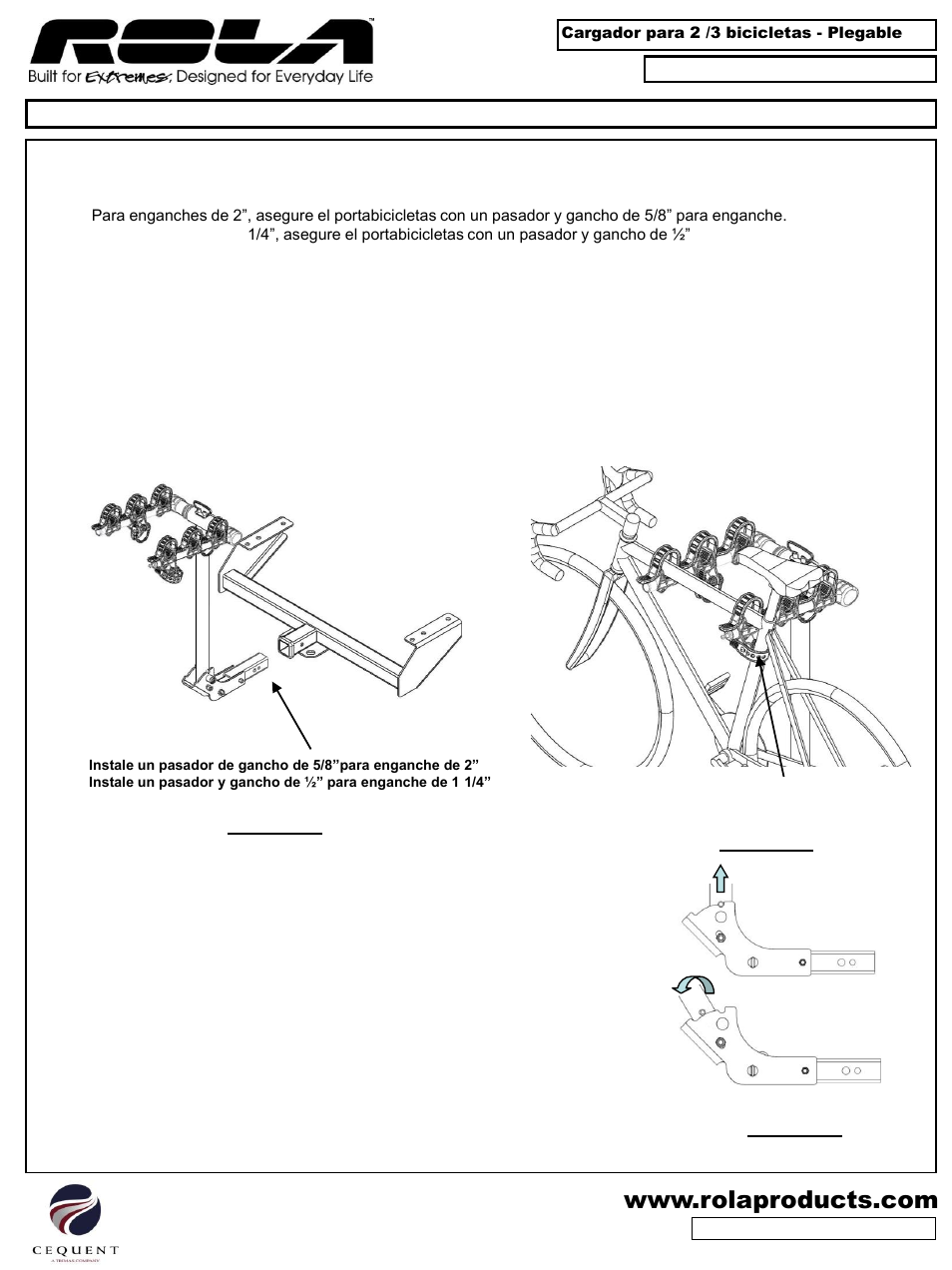 Draw-Tite 59403 BIKE CARRIER - TX W_TILT - HITCH MOUNT User Manual | Page 8 / 9