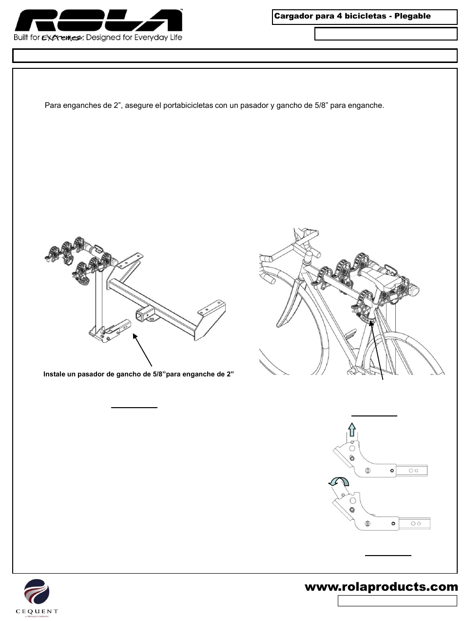 Draw-Tite 59401 BIKE CARRIER - TX W_TILT & SECURITY - HITCH MOUNT User Manual | Page 8 / 9