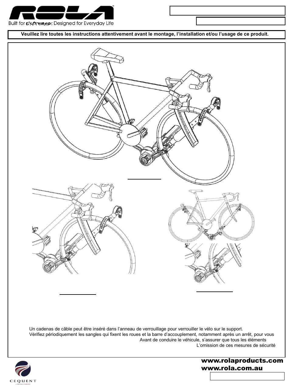 Draw-Tite 59508 BIKE CARRIER - NV2 - HITCH MOUNT User Manual | Page 14 / 15