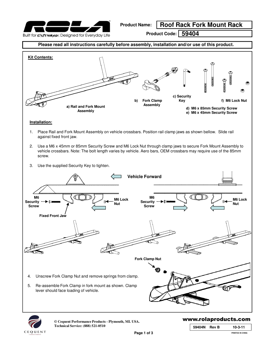 Draw-Tite 59404 BIKE CARRIER - ROOF TOP BIKE CARRIER User Manual | 9 pages