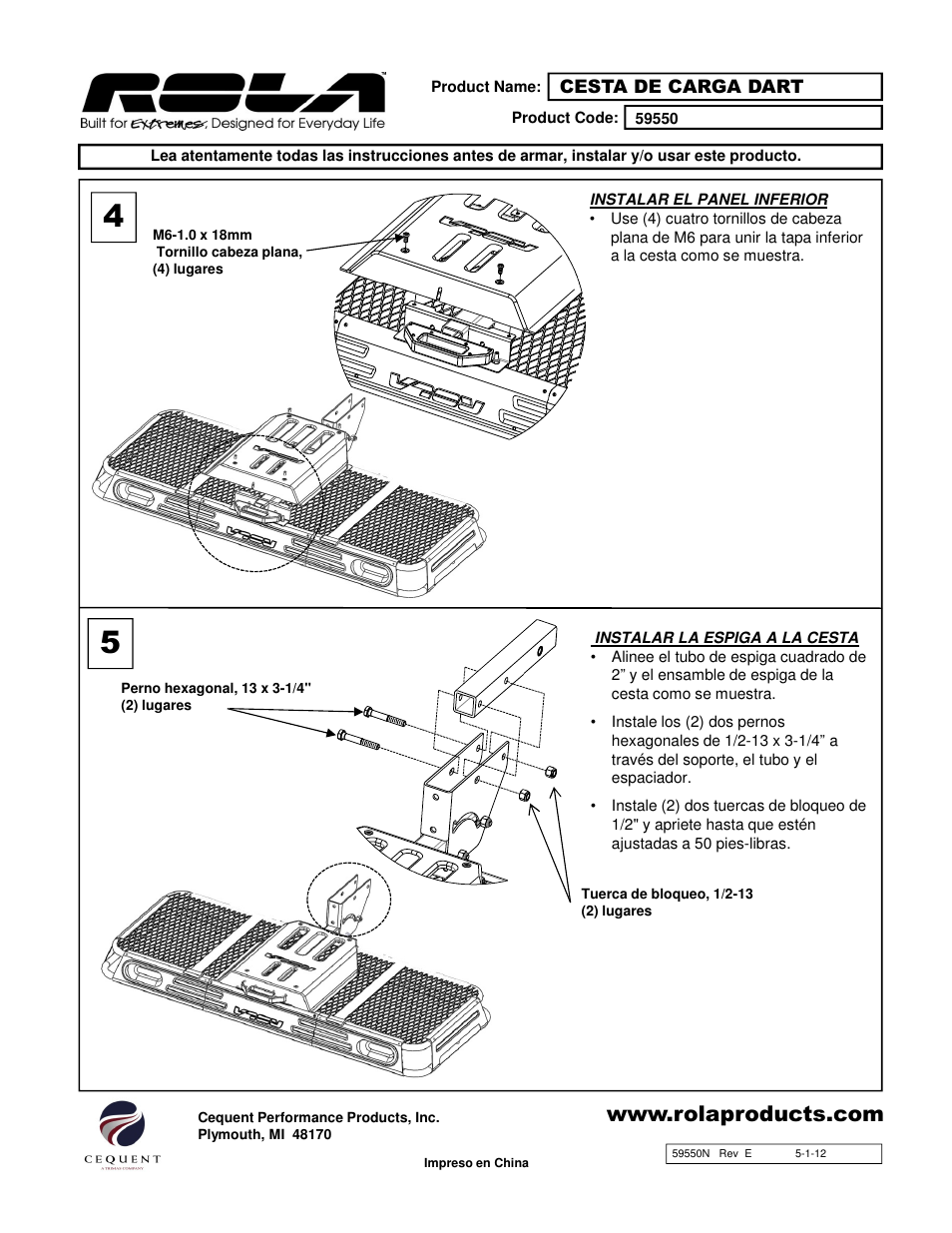 Draw-Tite 59550 CARGO CARRIER - PREMIUM FOLDING User Manual | Page 11 / 12