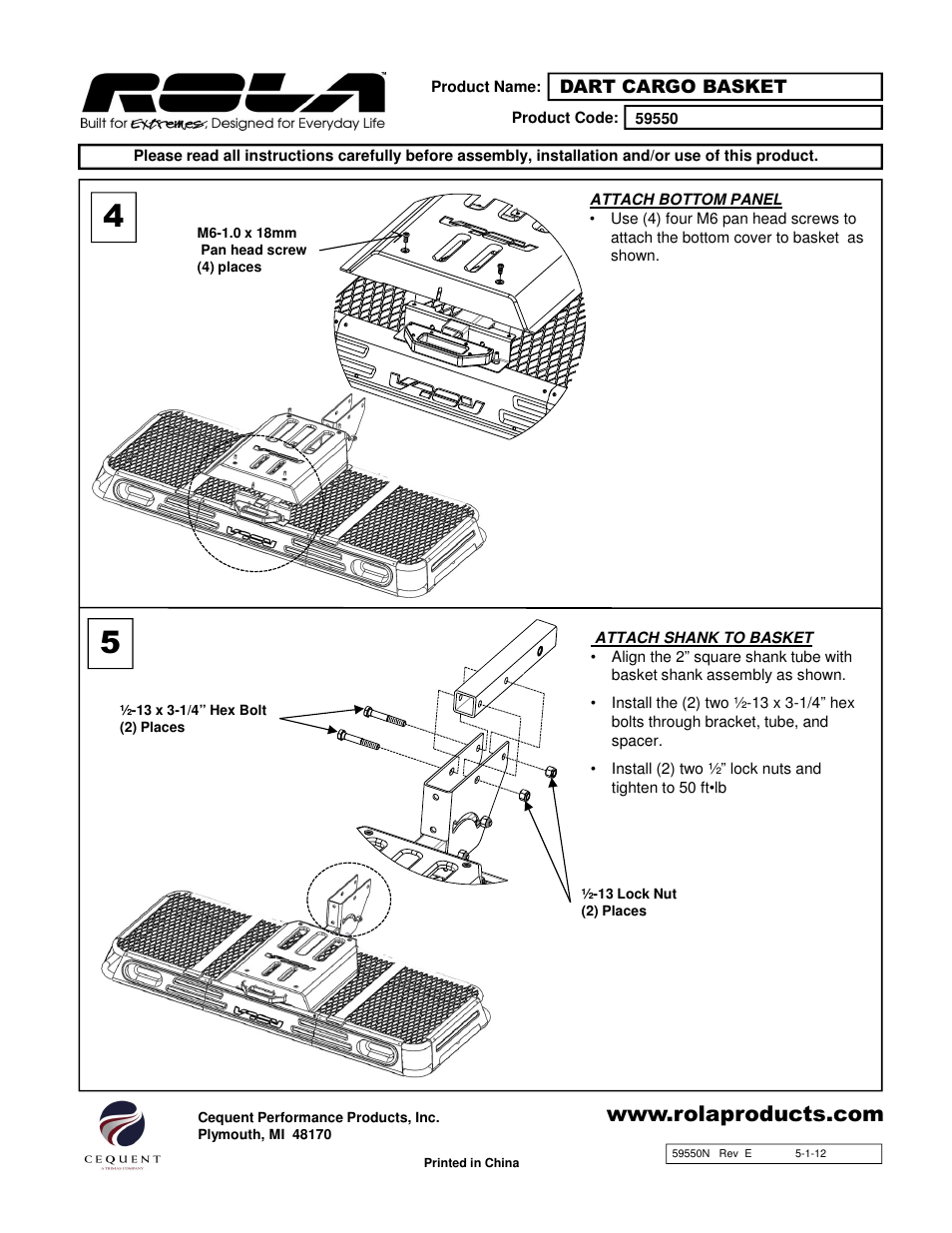 Draw-Tite 59550 CARGO CARRIER - PREMIUM FOLDING User Manual | Page 3 / 12