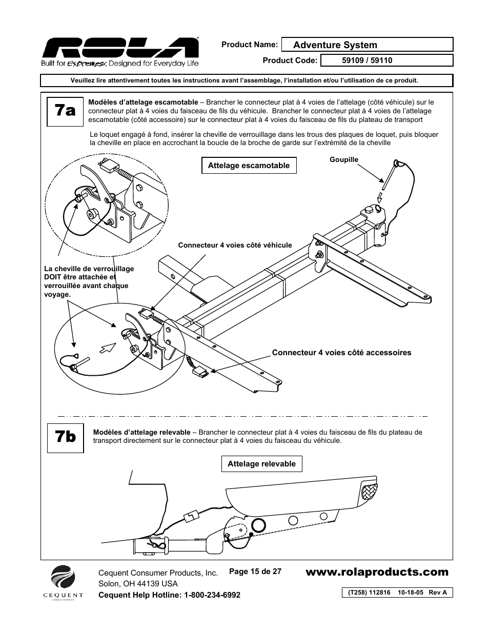 7a 7b | Draw-Tite 59110 ADVENTURE SYSTEM User Manual | Page 15 / 27