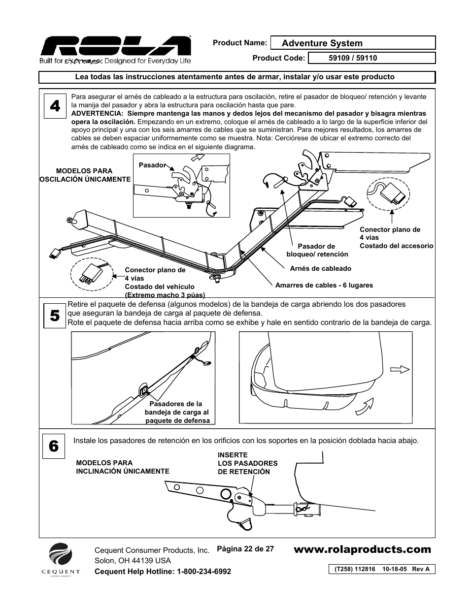 Draw-Tite 59110 ADVENTURE SYSTEM User Manual | Page 22 / 27