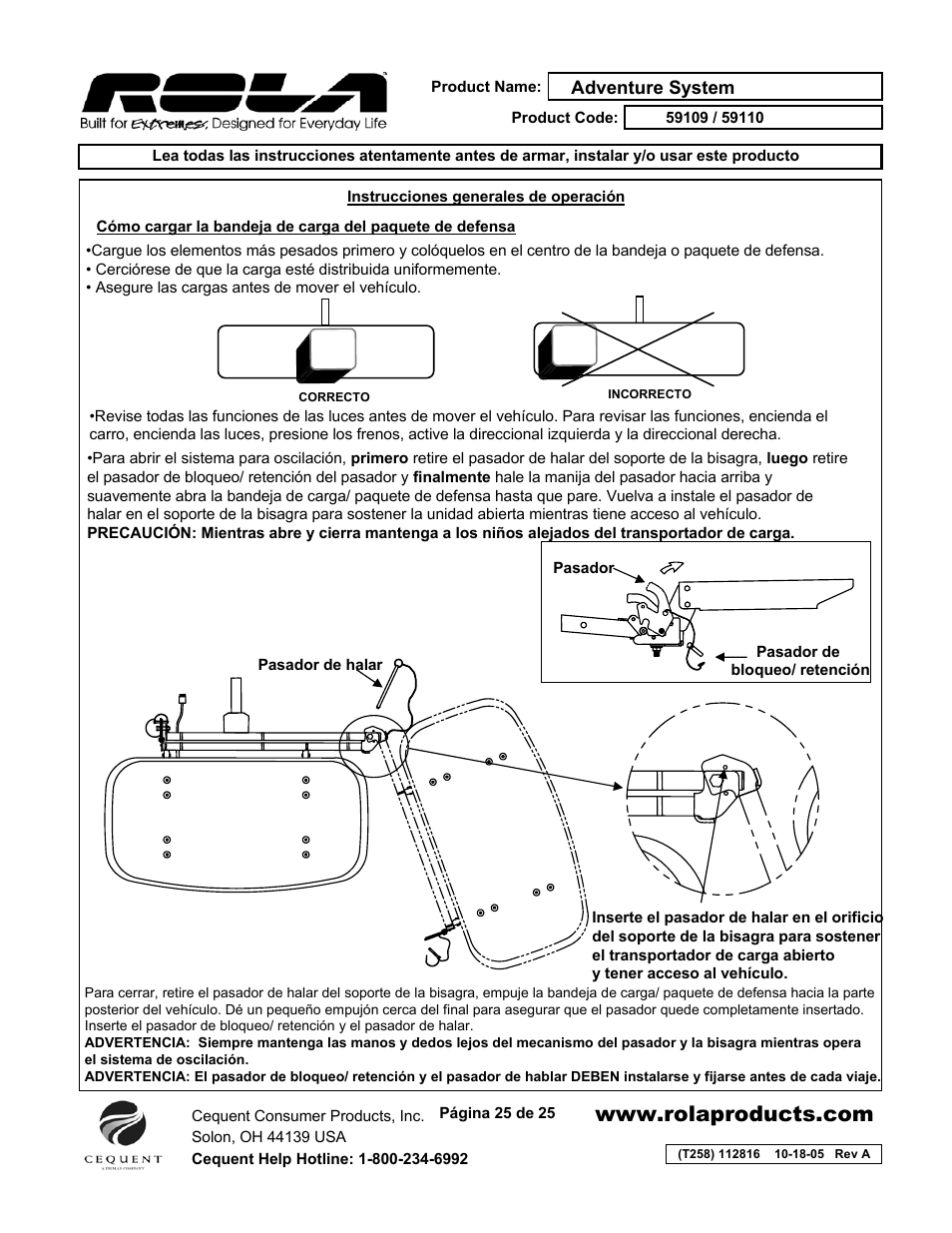 Draw-Tite 59110 ADVENTURE SYSTEM User Manual | Page 25 / 27