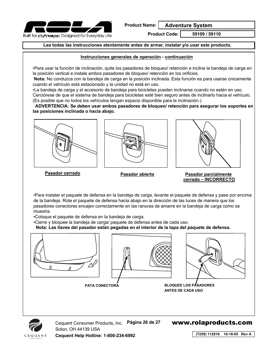 Draw-Tite 59110 ADVENTURE SYSTEM User Manual | Page 26 / 27