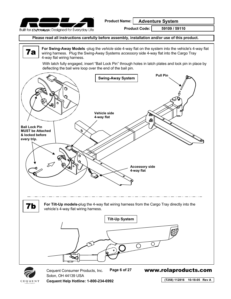 7a 7b | Draw-Tite 59110 ADVENTURE SYSTEM User Manual | Page 6 / 27