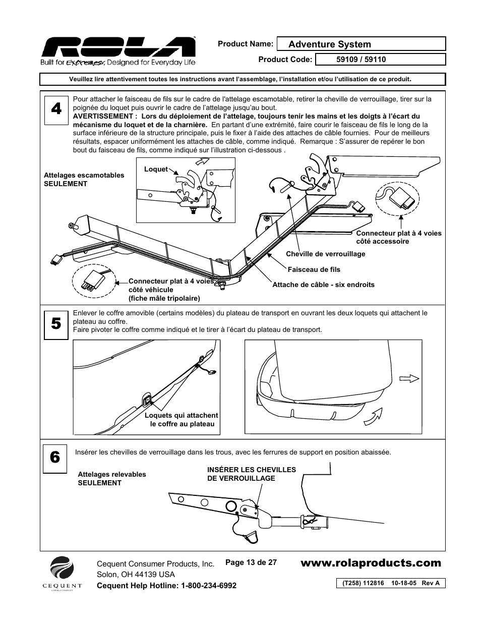 Draw-Tite 59109 ADVENTURE SYSTEM User Manual | Page 13 / 27