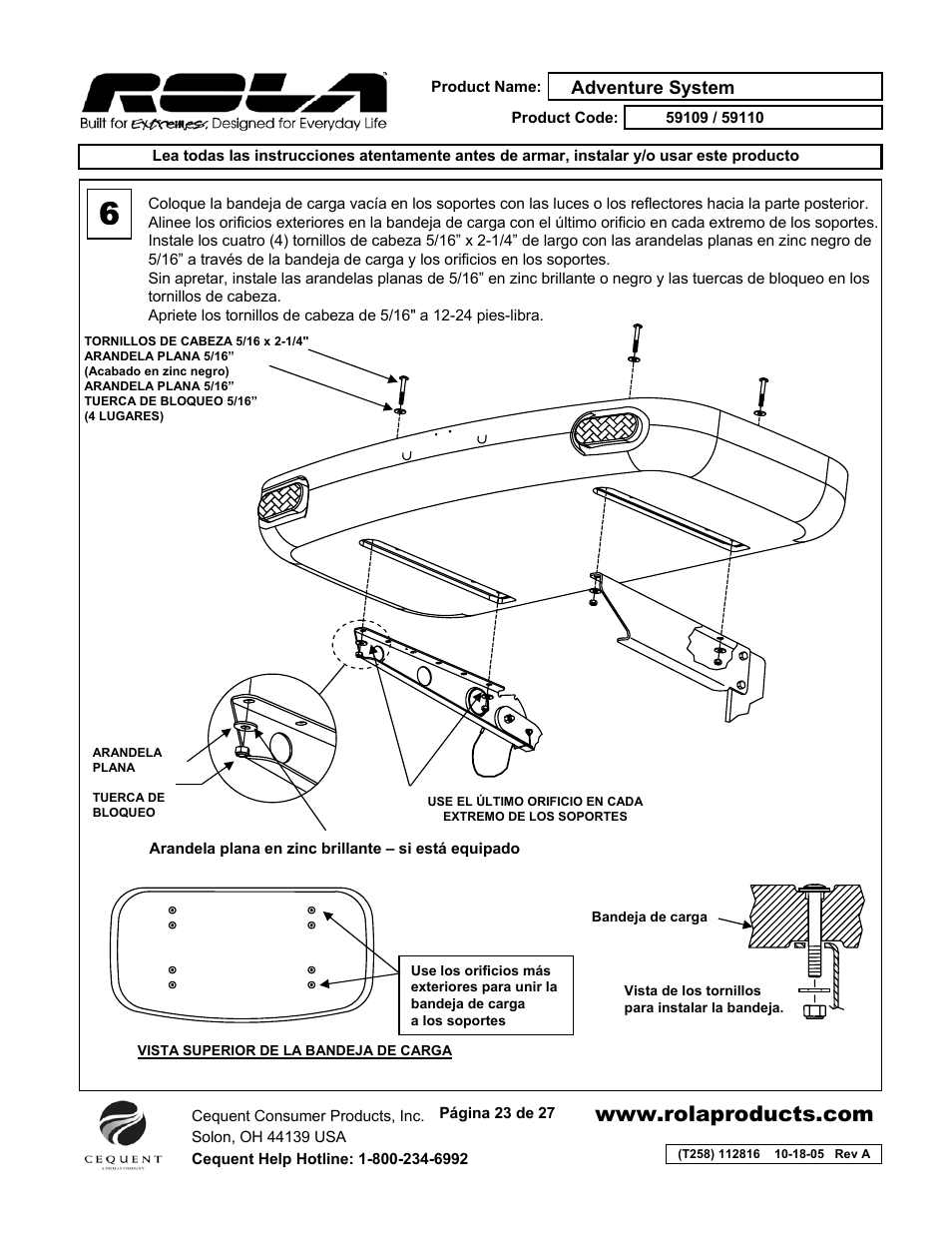 Draw-Tite 59109 ADVENTURE SYSTEM User Manual | Page 23 / 27