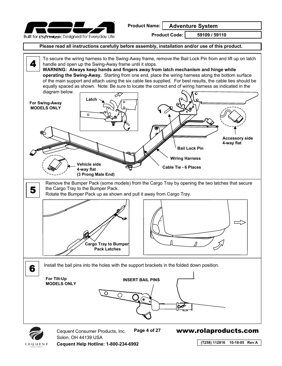 Draw-Tite 59109 ADVENTURE SYSTEM User Manual | Page 4 / 27