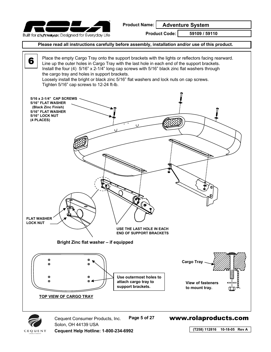 Draw-Tite 59109 ADVENTURE SYSTEM User Manual | Page 5 / 27
