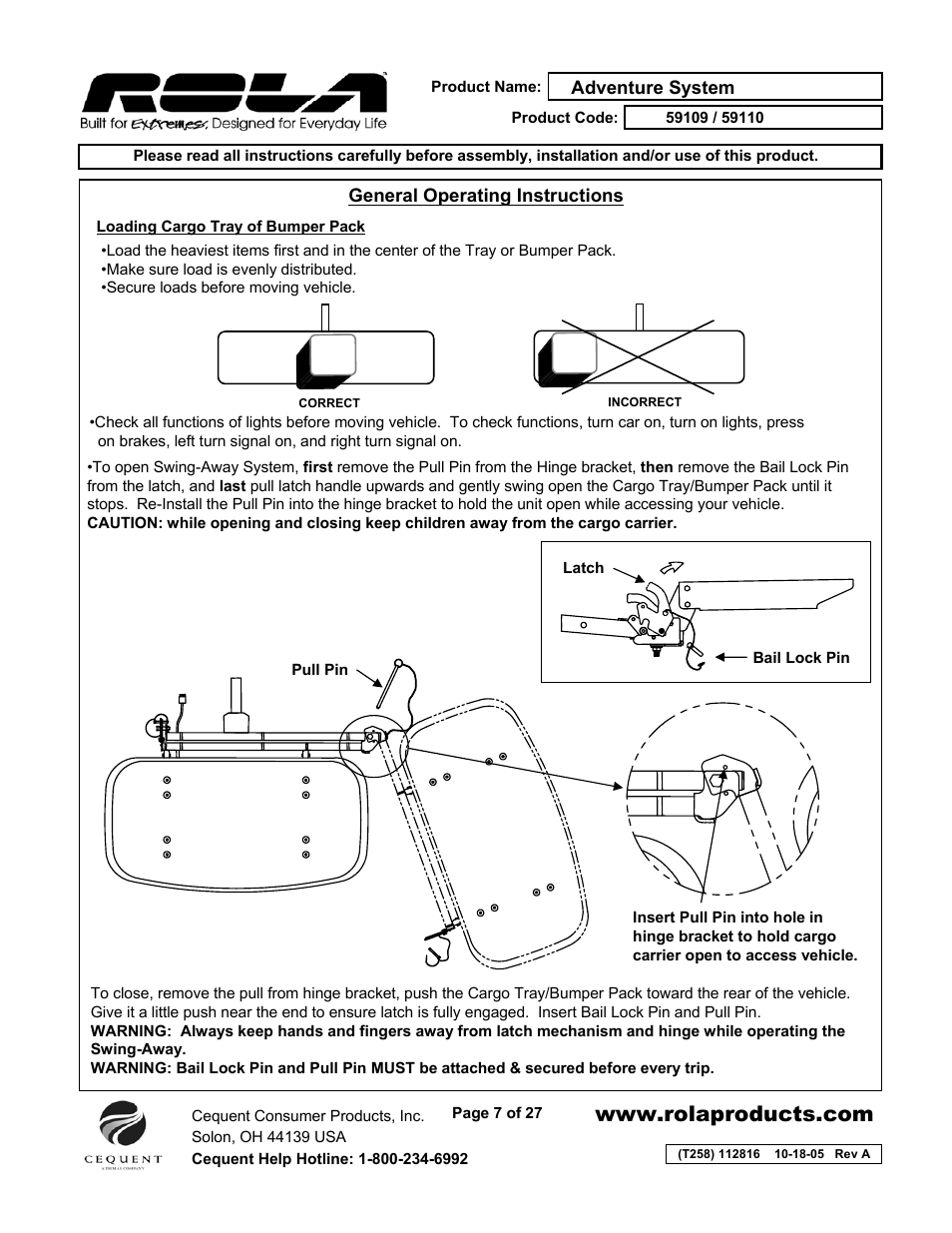 Draw-Tite 59109 ADVENTURE SYSTEM User Manual | Page 7 / 27