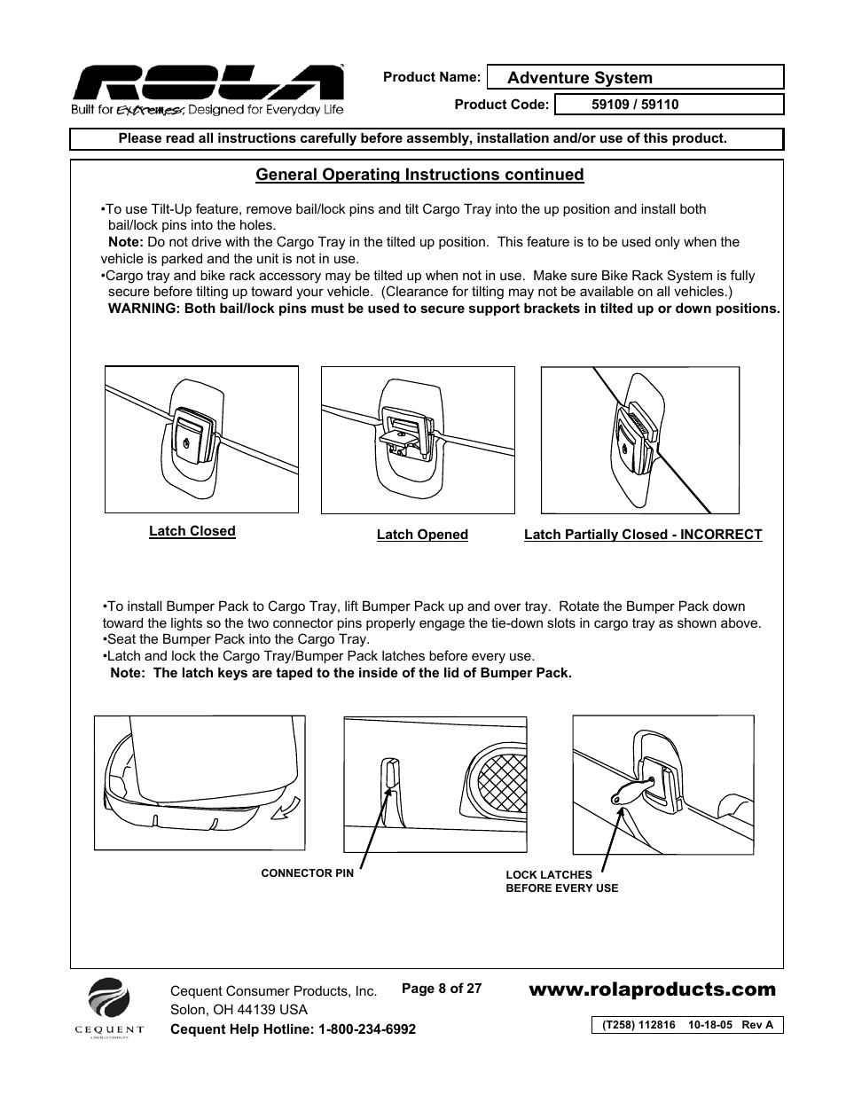 Draw-Tite 59109 ADVENTURE SYSTEM User Manual | Page 8 / 27
