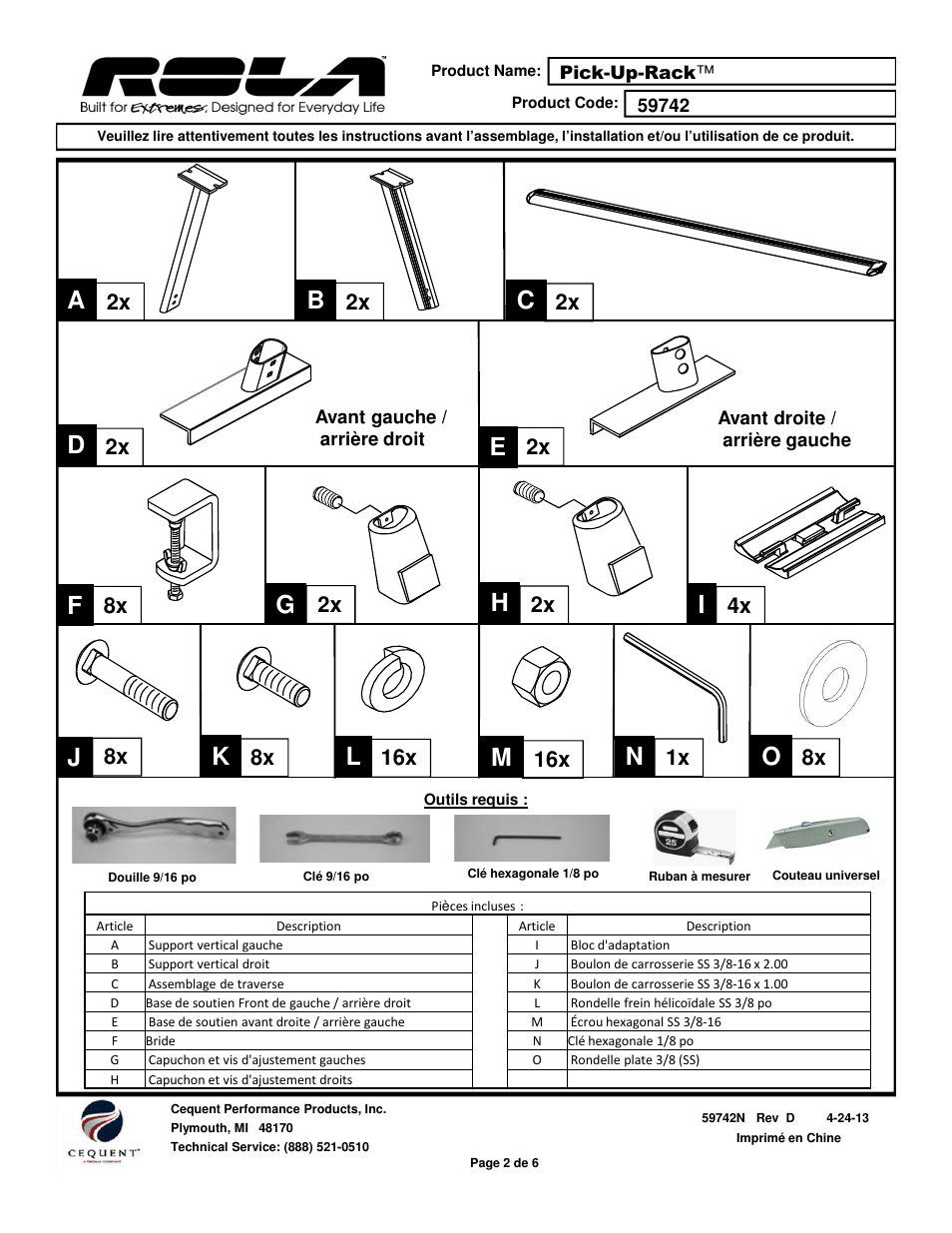 Draw-Tite 59742 TRUCK BED RACK User Manual | Page 8 / 18