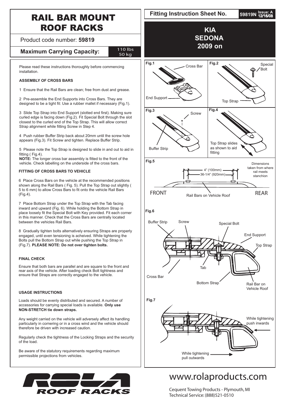 Draw-Tite 59819 ROOF RACK User Manual | 1 page