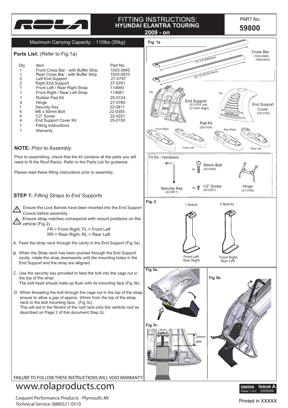 Draw-Tite 59800 ROOF RACK User Manual | 6 pages