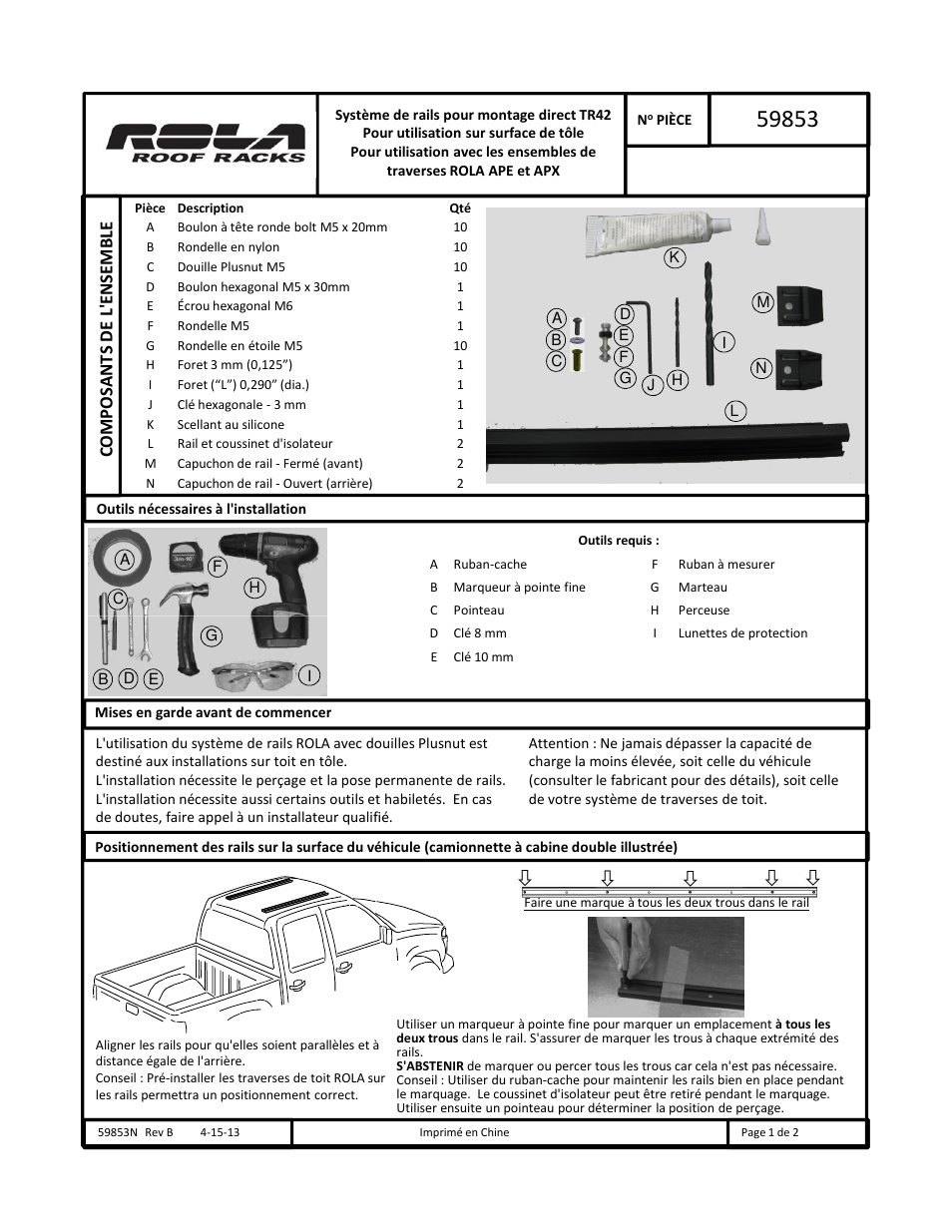 Draw-Tite 59853 ROOF RACK User Manual | Page 3 / 6