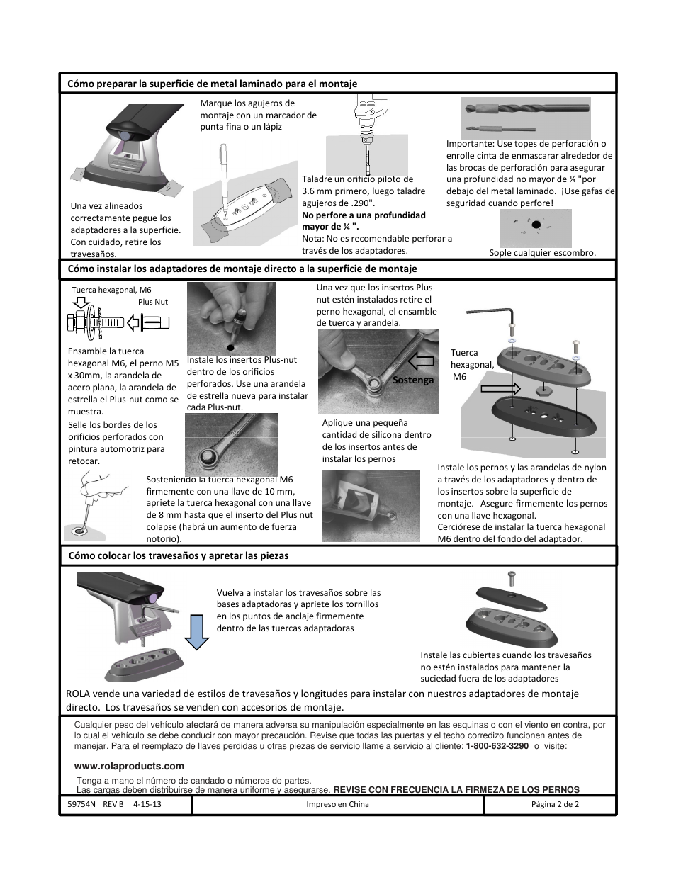 Draw-Tite 59754 ROOF RACK User Manual | Page 6 / 6