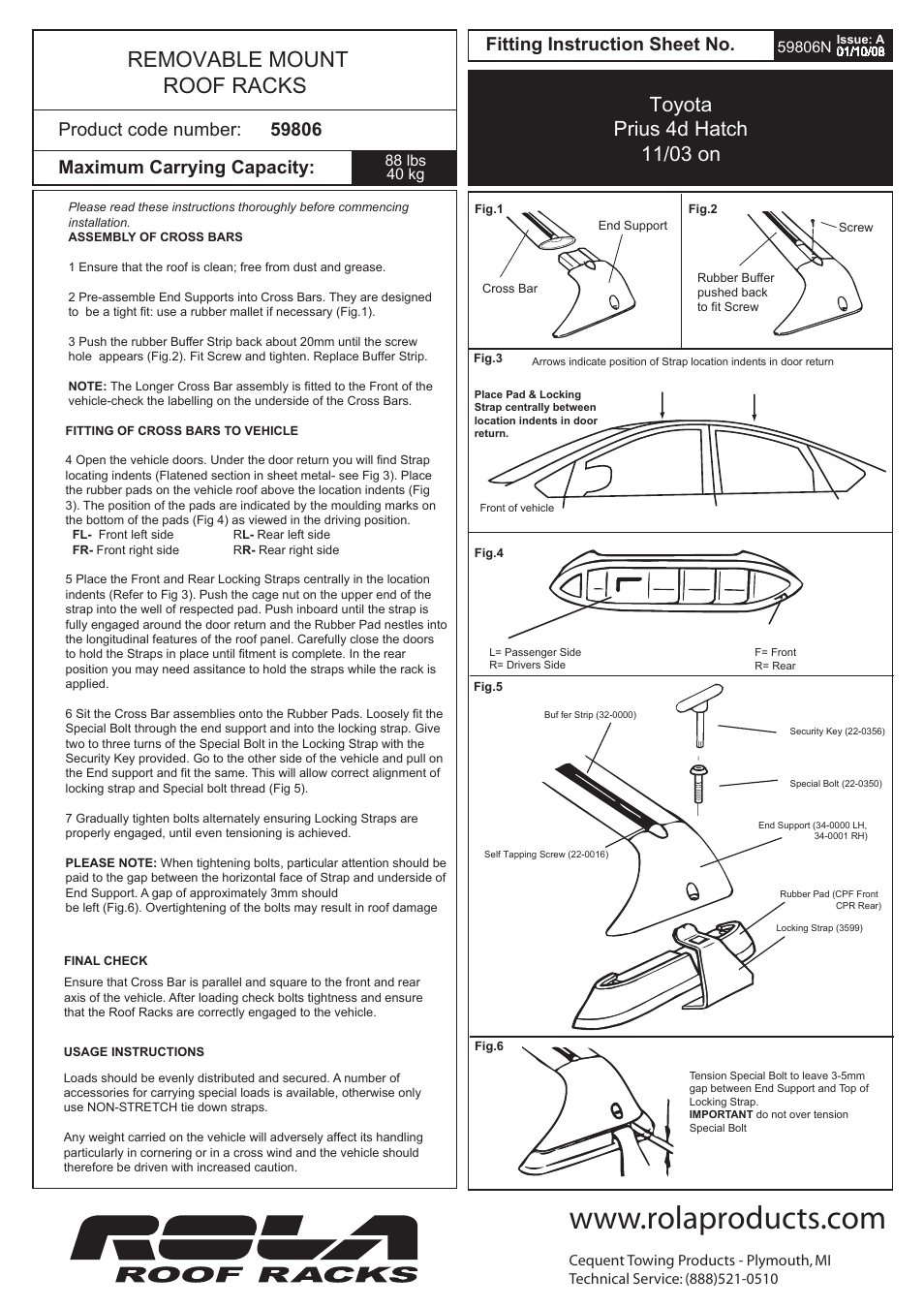 Draw-Tite 59806 ROOF RACK User Manual | 1 page