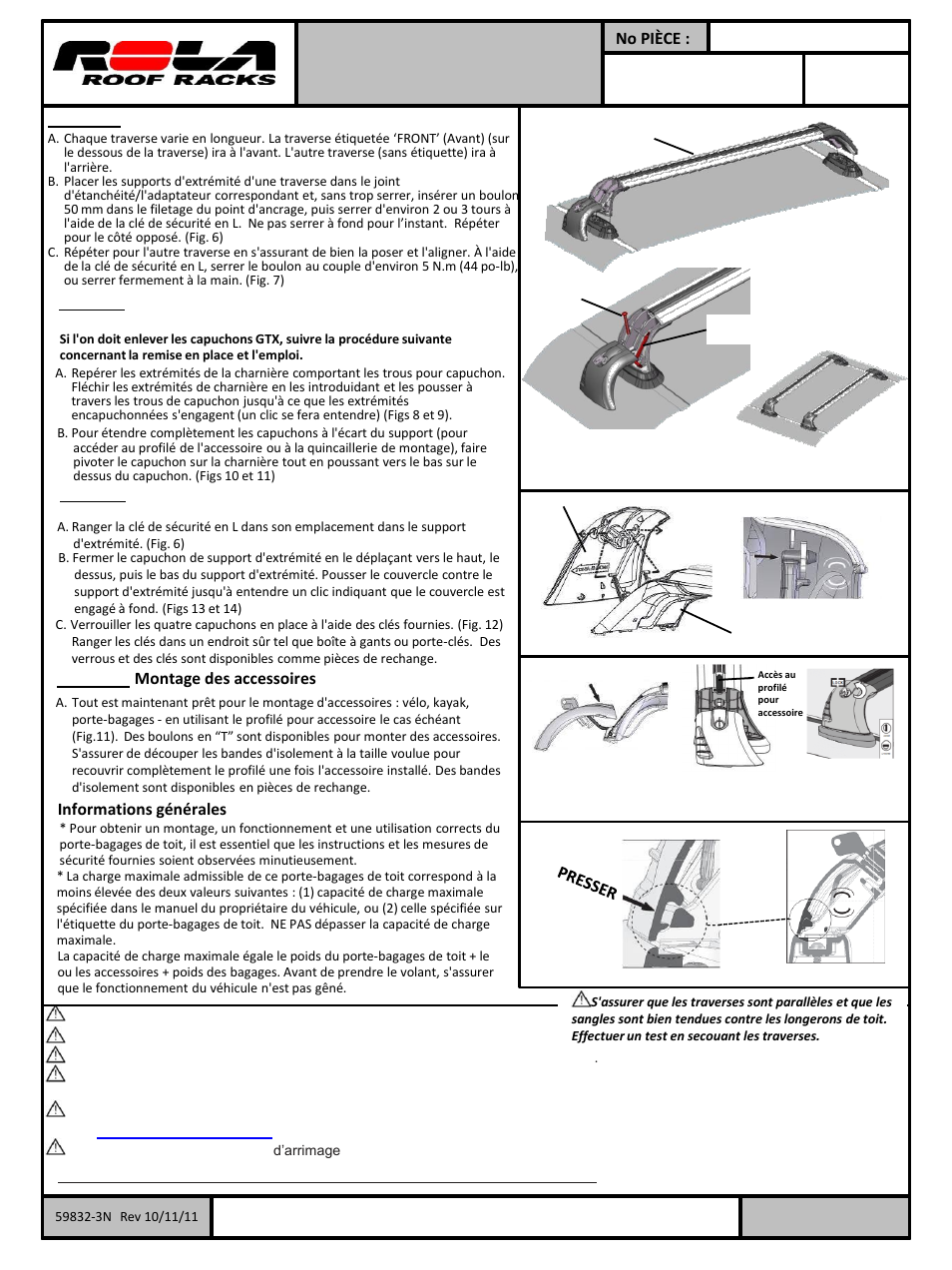 Instructions de montage | Draw-Tite 59833 ROOF RACK User Manual | Page 6 / 6