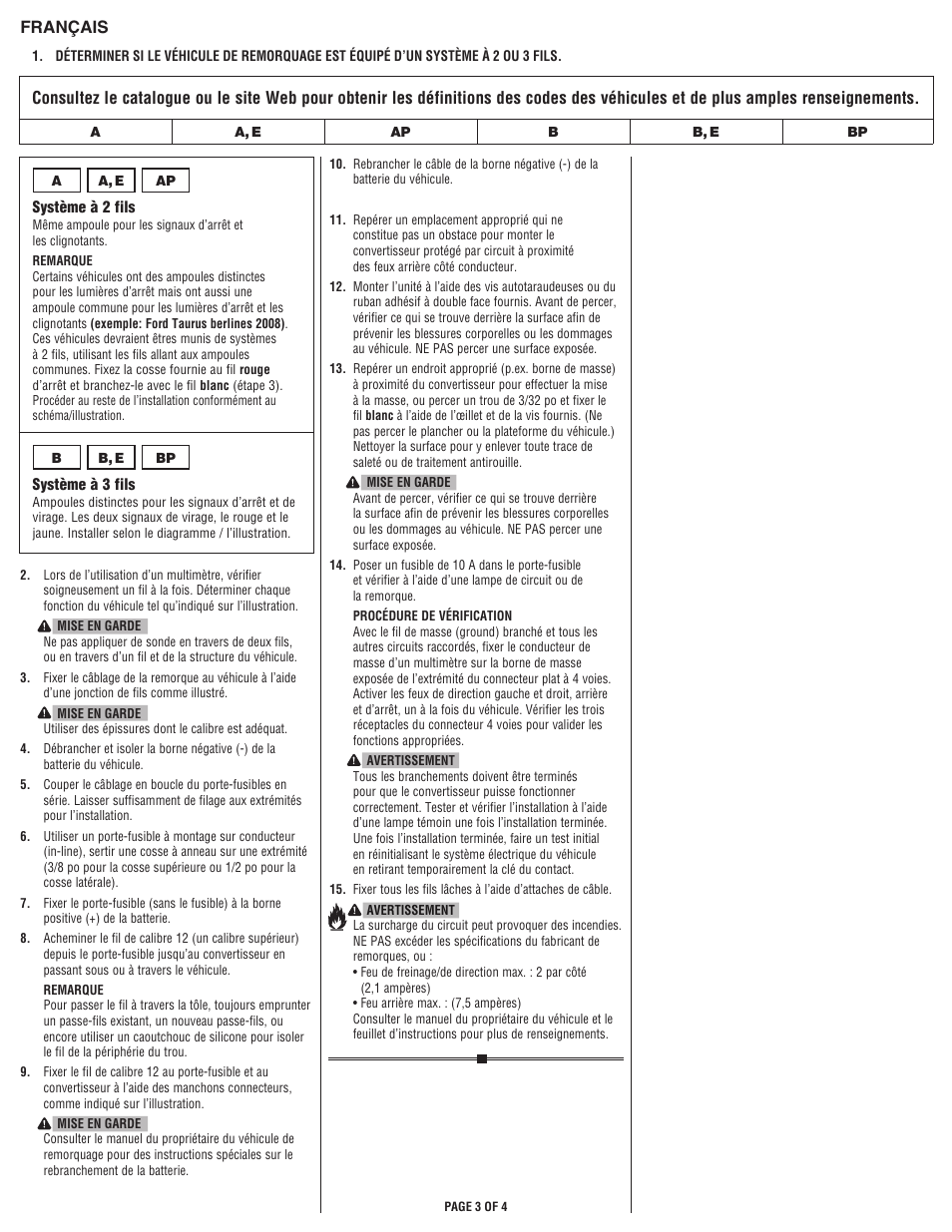 Français | Draw-Tite 119179-012 MODULITE PROTECTOR User Manual | Page 3 / 4
