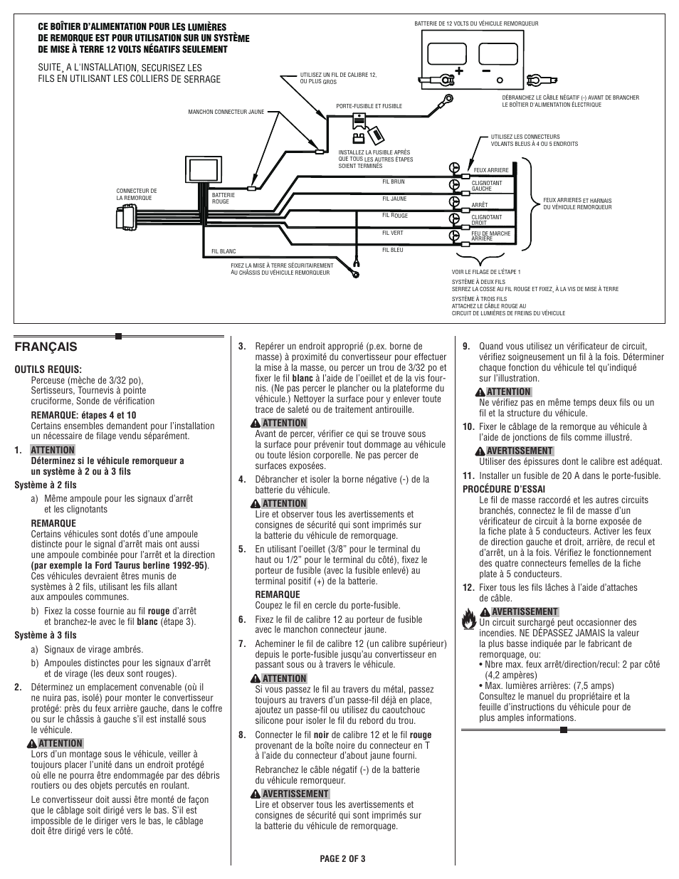 Français | Draw-Tite 119177 MODULITE HD PROTECTOR W_BACKUP User Manual | Page 2 / 3
